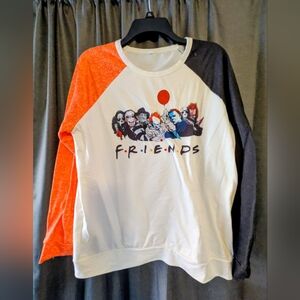 Women's Graphic Halloween Villains Friends Sweatshirt Sz. XL